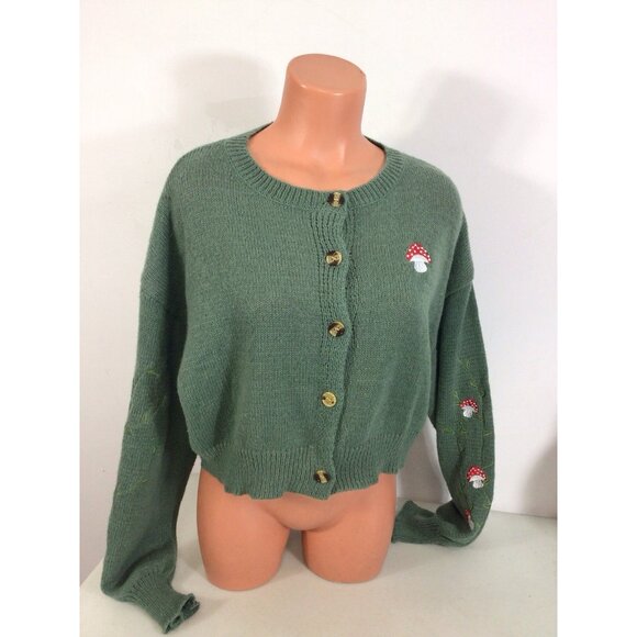 Mushroom Cardigan Sweater Womens Large - Picture 6 of 6
